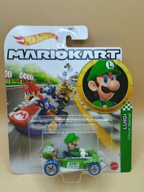 Hot Wheels Car -Mario Kart Nintendo Collection -LUIGI (Circuit Special) GRN18